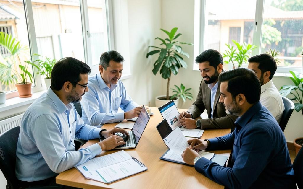 Indian sustainability team reviewing assessment documents for rating readiness